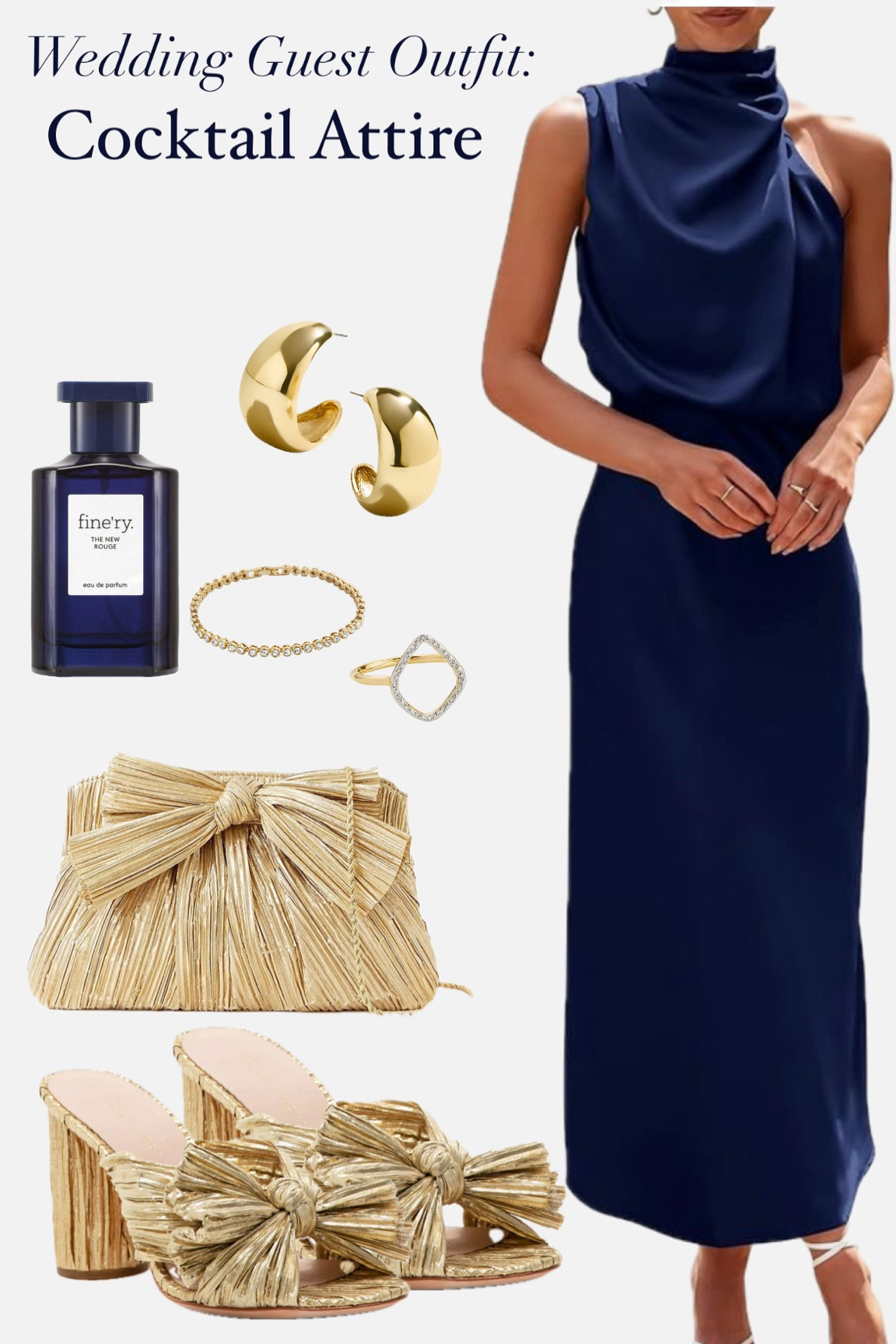 Cocktail wedding guest outfit perfect for upcoming weddings. I love wearing navy blue with gold accents for weddings, it’s so elegant and put together. The Loeffler Randall Rayne clutch and Penny sandals are my go to for every occasion. I have worn these shoes for 12+ hours with no pain thanks to the block heel. 

Also, can you believe this dress is under $60?! I have it in black and will definitely be getting the navy version. I'm always so impressed by the Pretty Garden dresses from Amazon. The pieces are well structured, great designs, and insanely affordable.

wedding Guest outfit. Women’s wedding guest outfit. Wedding guest dress. Women’s wedding guest dress. Navy blue dress. Navy blue and gold outfit. Loeffler Randall. Loeffler Randall rayne clutch. Loeffler Randall Penny sandals. Statement earrings. Cocktail dress. Wedding cocktail. Wedding cocktail attire

#LTKWedding #LTKFindsUnder50 #LTKFindsUnder100