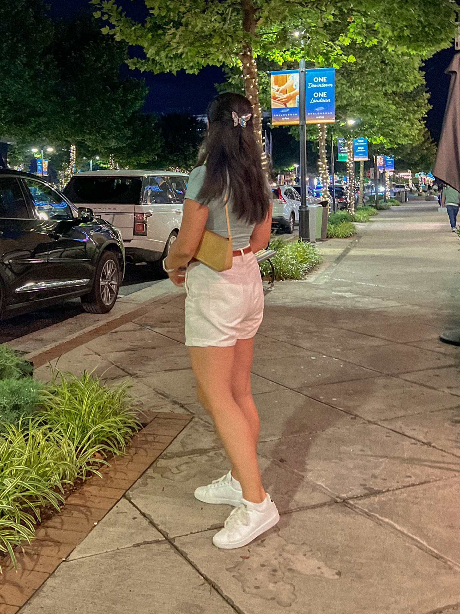 Butterfly hair clip, Klassy network mint color cropped tee, white denim shorts, white sneakers. Summer outfit, summer style

#LTKSeasonal #LTKstyletip #LTKxNSale