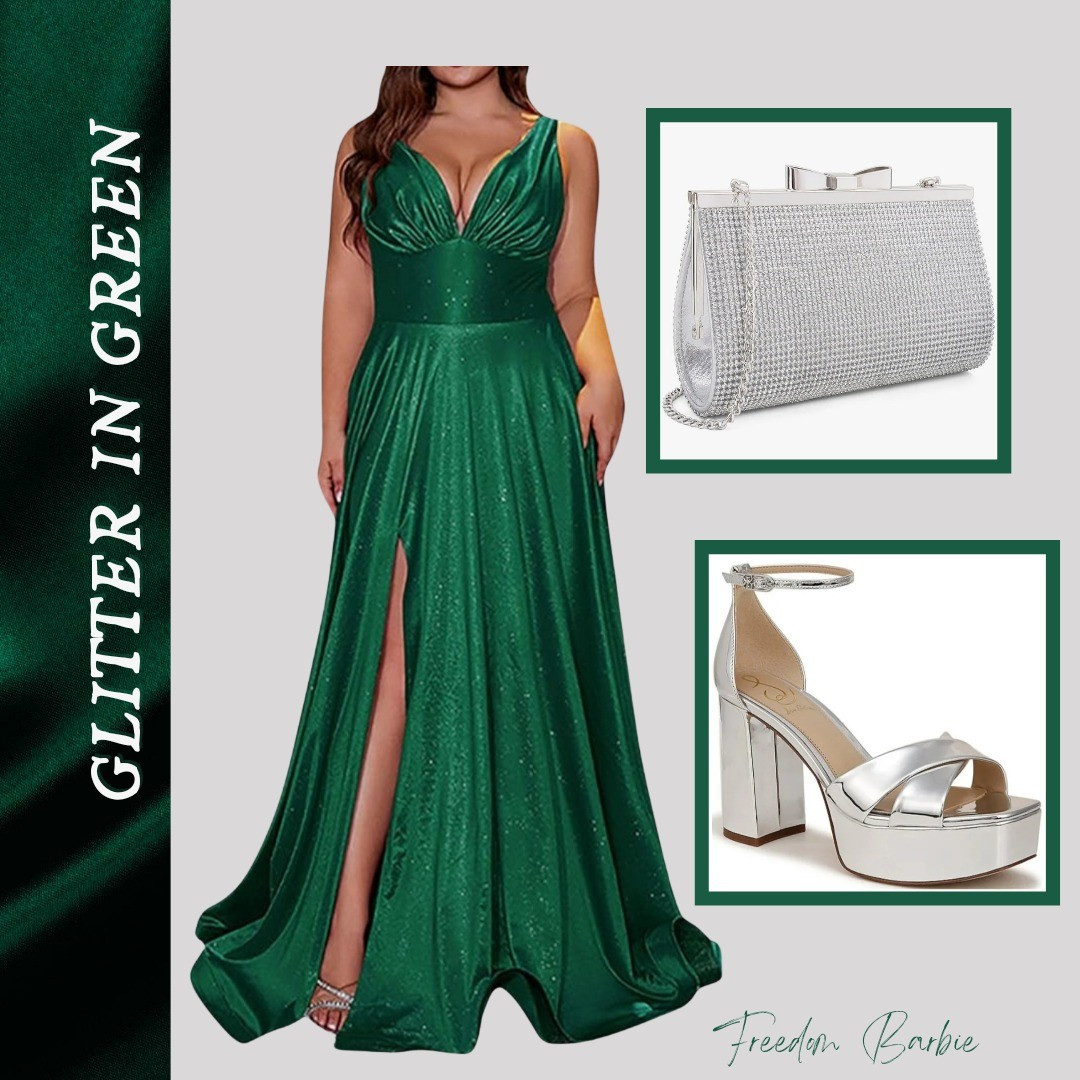 This exquisite emerald green glitter dress is an ideal choice for any formal occasion.

#LTKOver40 #LTKMidsize #LTKParties