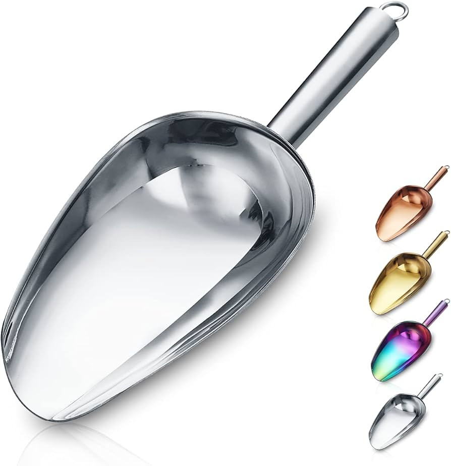 Berglander Stainless Steel Ice Scoop 6 OZ, Metal Ice Scooper For Ice Maker, Multipurpose For Cand... | Amazon (US)