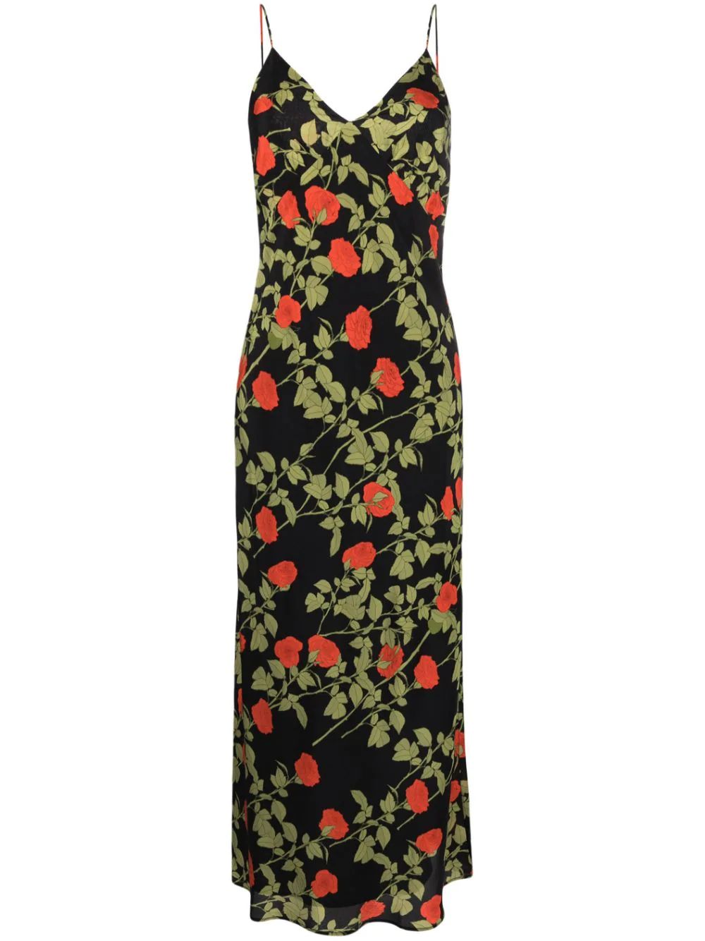 Jeannette rose-print silk maxi dress | Farfetch Global