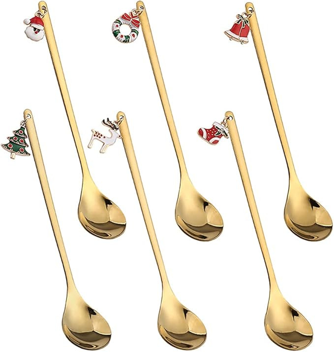 ZHIQU DUCK Set of 6 piece, Premium stainless steel spoon, Christmas gift spoon, Dessert spoon, ki... | Amazon (US)