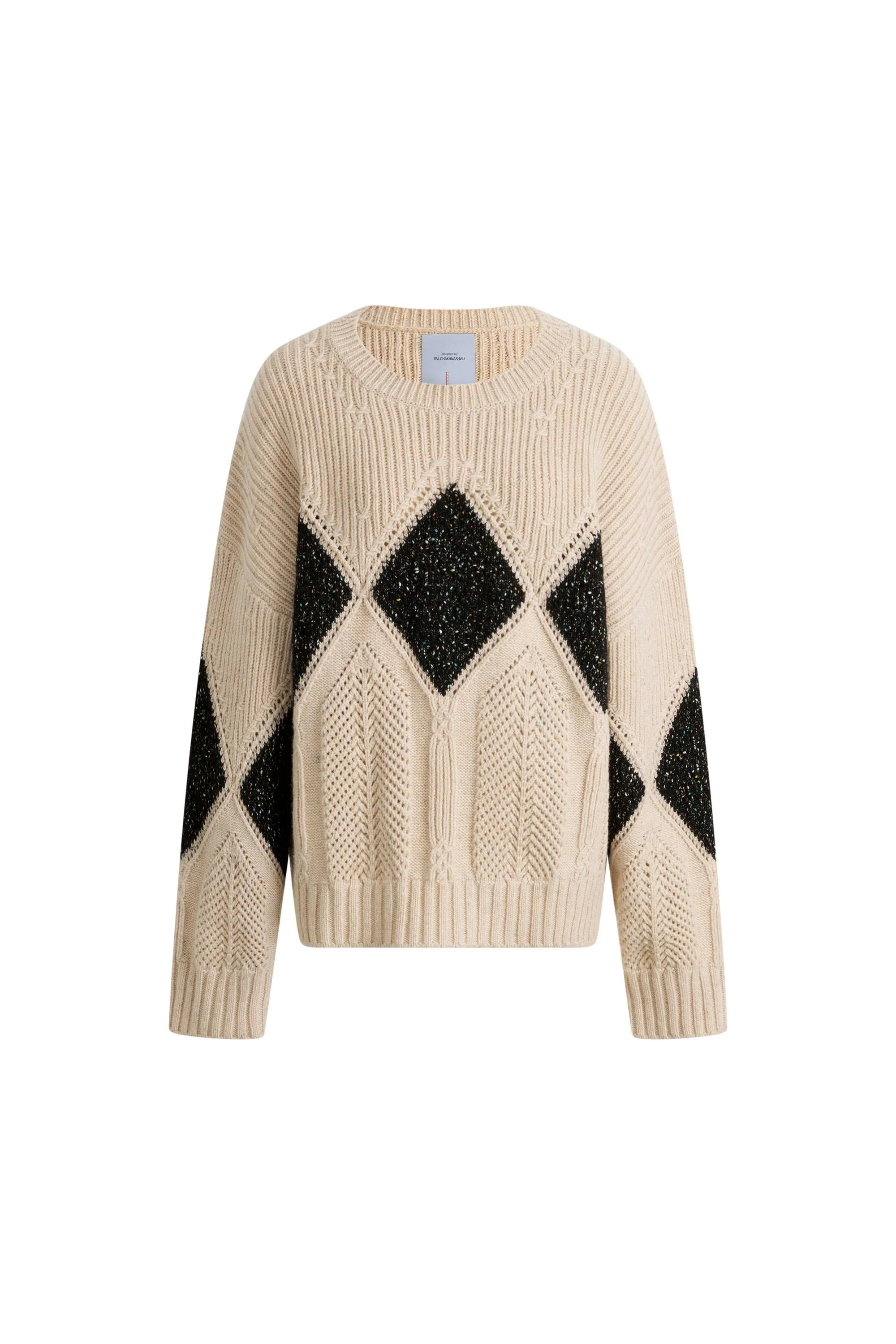 Cassy Argyle Sweatshirt in Coarse Spun Merino Wool | Fabrique