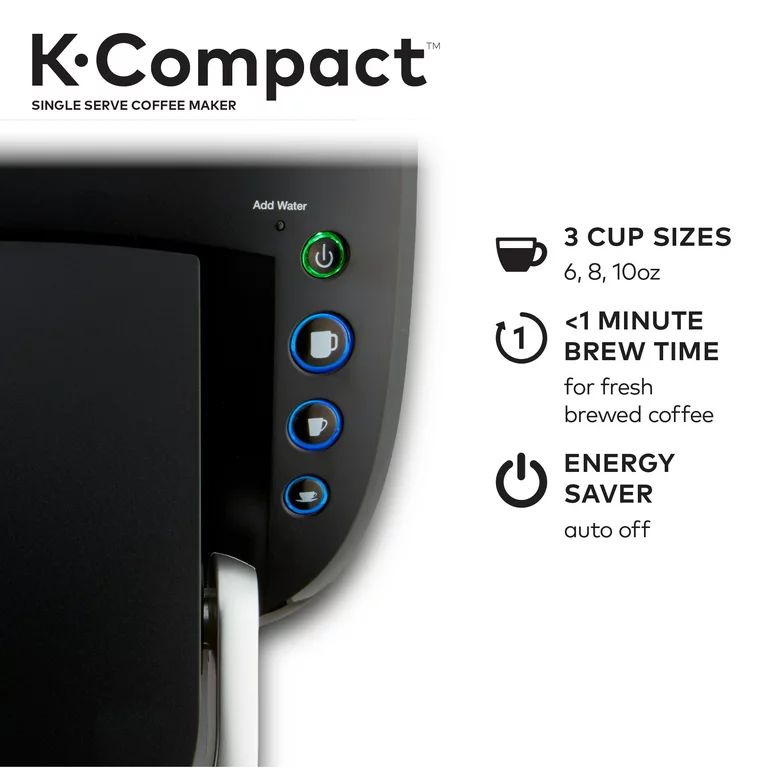 Keurig K-Compact Single-Serve K-Cup Pod Coffee Maker, Black | Walmart (US)
