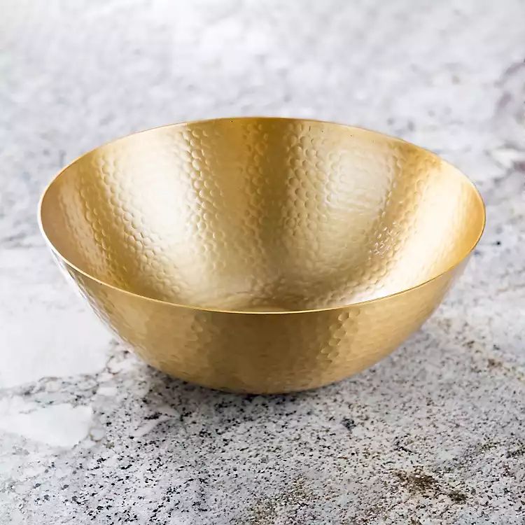 Gold Hammered Metal Serving Bowl | Kirkland's Home