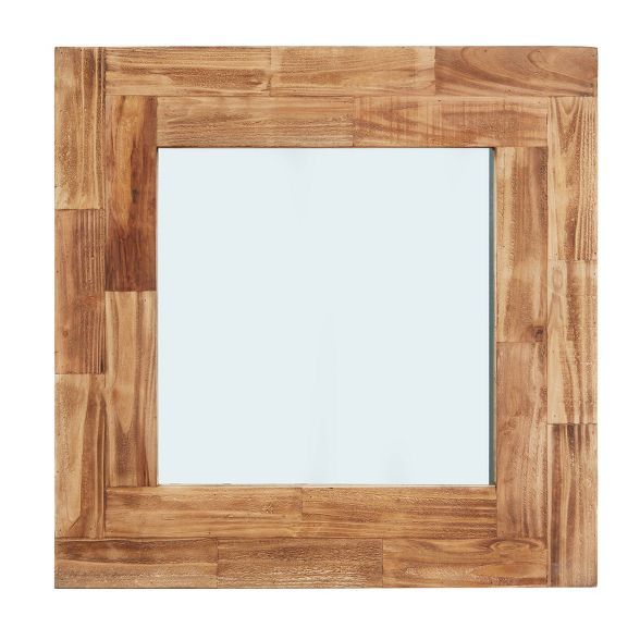 31.5" Square Wall Mirror Distressed Slatted Wood - Danya B. | Target
