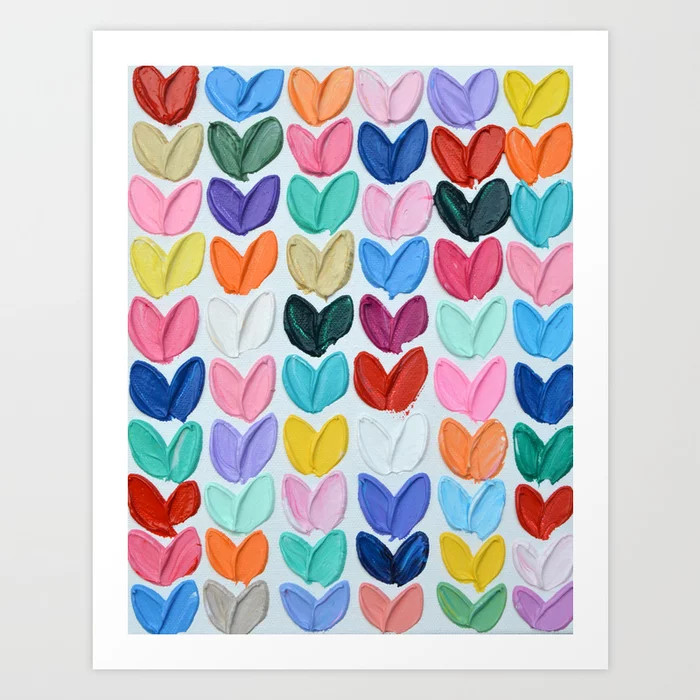 Polka Daub Heart Grid Art Print by Ann Marie Coolick | Society6
