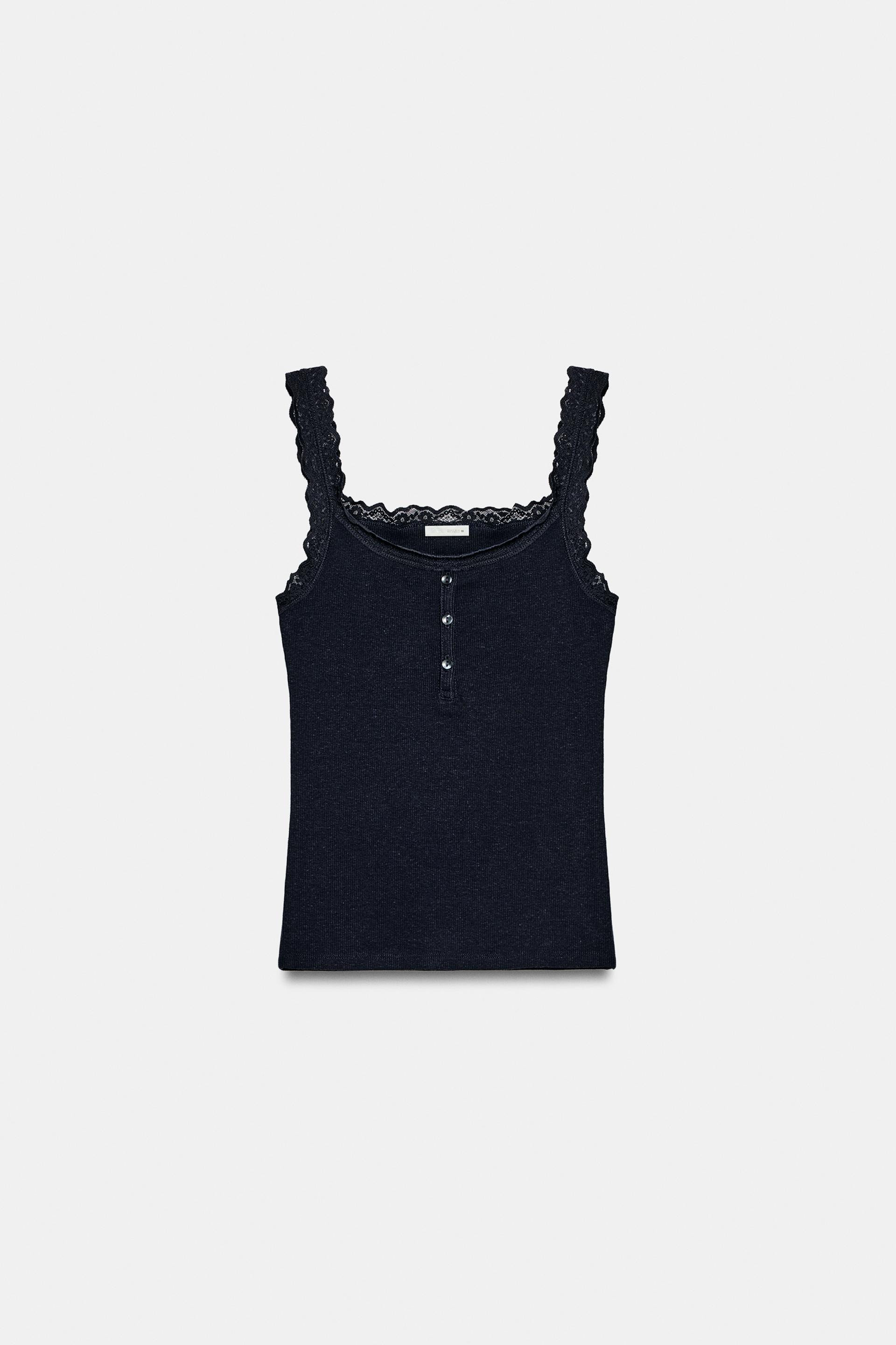 LACE HENLEY TOP | Zara US