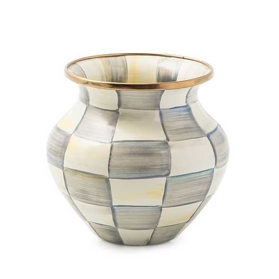 Sterling Check Enamel Vase | MacKenzie-Childs