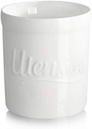 Sweese 811.101 Porcelain Utensil Holder, Utensil Crock - 6 x 7 Inches - Heavy Enough to Prevent Tipp | Amazon (US)