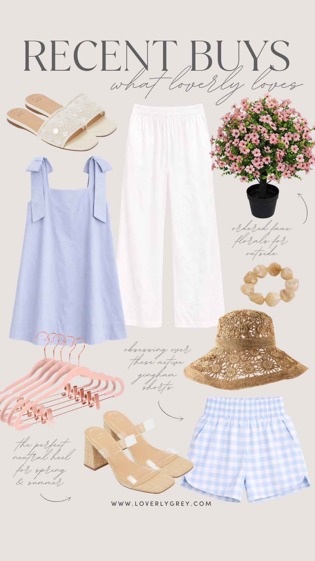 Sharing a few things I recently purchased! So excited to get in these spring & summer fashion finds!

Loverly Grey, summer finds, spring finds, straw hat, chunky jewelry, spring dress, mini dress, spring shoes, sandals, neutral heels, linen pants, gingham, active shorts, old navy, Target

#LTKSeasonal