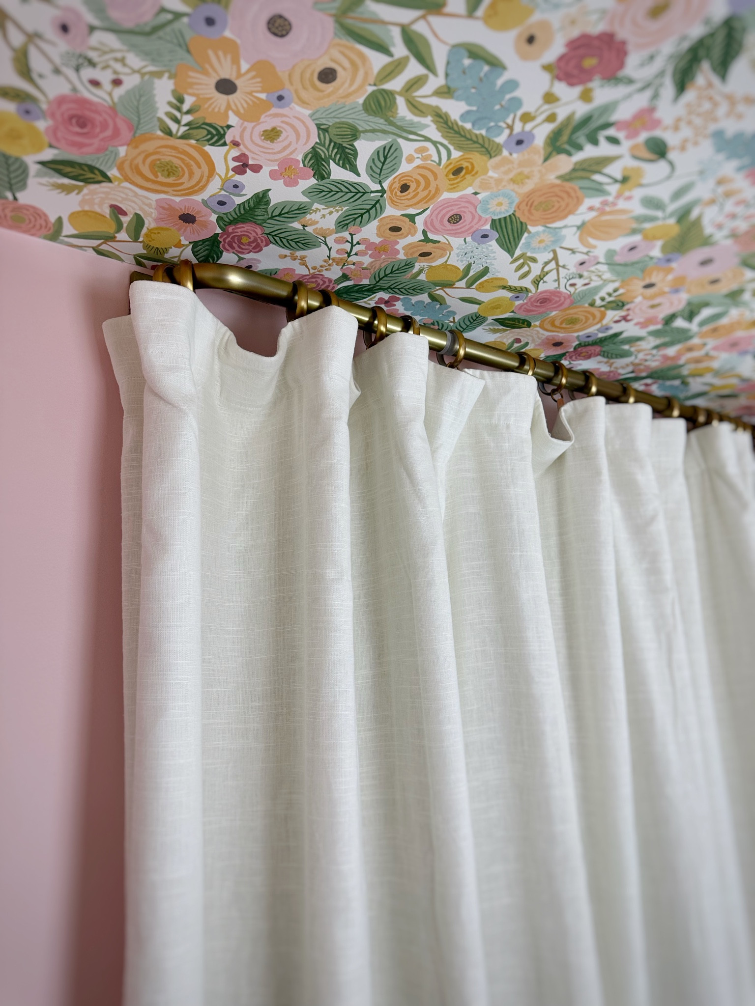 Dreamy baby girl’s room! The most luxurious linen curtain panels and garden party wallpaper ceiling! Shop the exact look or lookalike!

#LTKfamily #LTKhome #LTKbaby