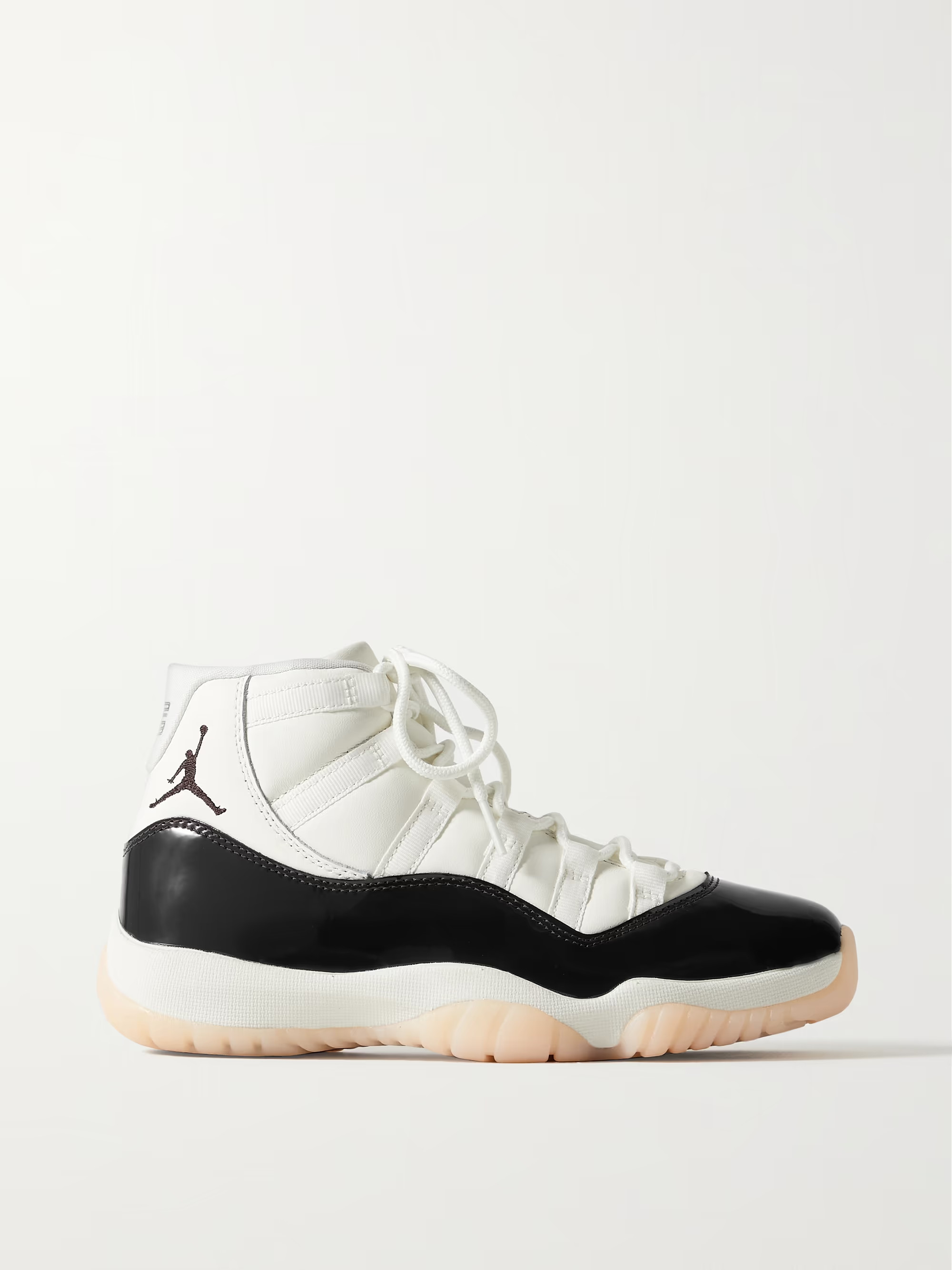 Air Jordan 11 Retro patent-trimmed smooth leather sneakers | NET-A-PORTER (US)