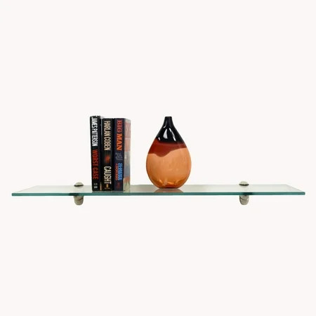 4 3/4 X 12 Heron Floating Glass Shelves - 2 Brackets Included with Each Shelf By Spancraft Glass | Walmart (US)