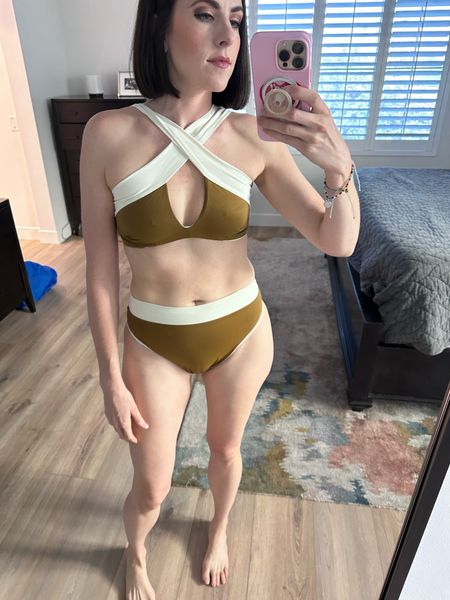 My favorite two-piece this season! Such a flattering top for us smaller chested women. I love the high waist with a different color waist band. I originally found this Kya swimsuit on FreePeople.com, but then saw that Revolve is running a sale on similar styles  

#LTKsalealert #LTKSeasonal #LTKswim