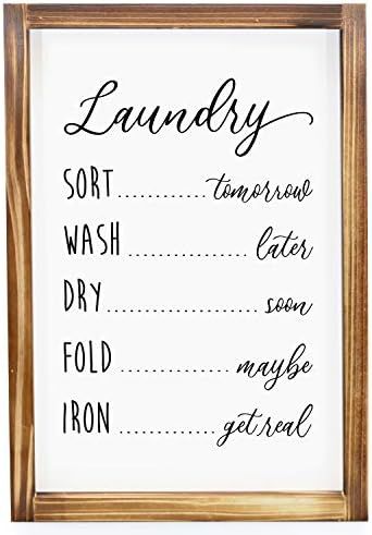MAINEVENT Laundry Time Sign - Laundry Room Wall Decor - Laundry Sign, Modern Farmhouse Decor, Lau... | Amazon (US)