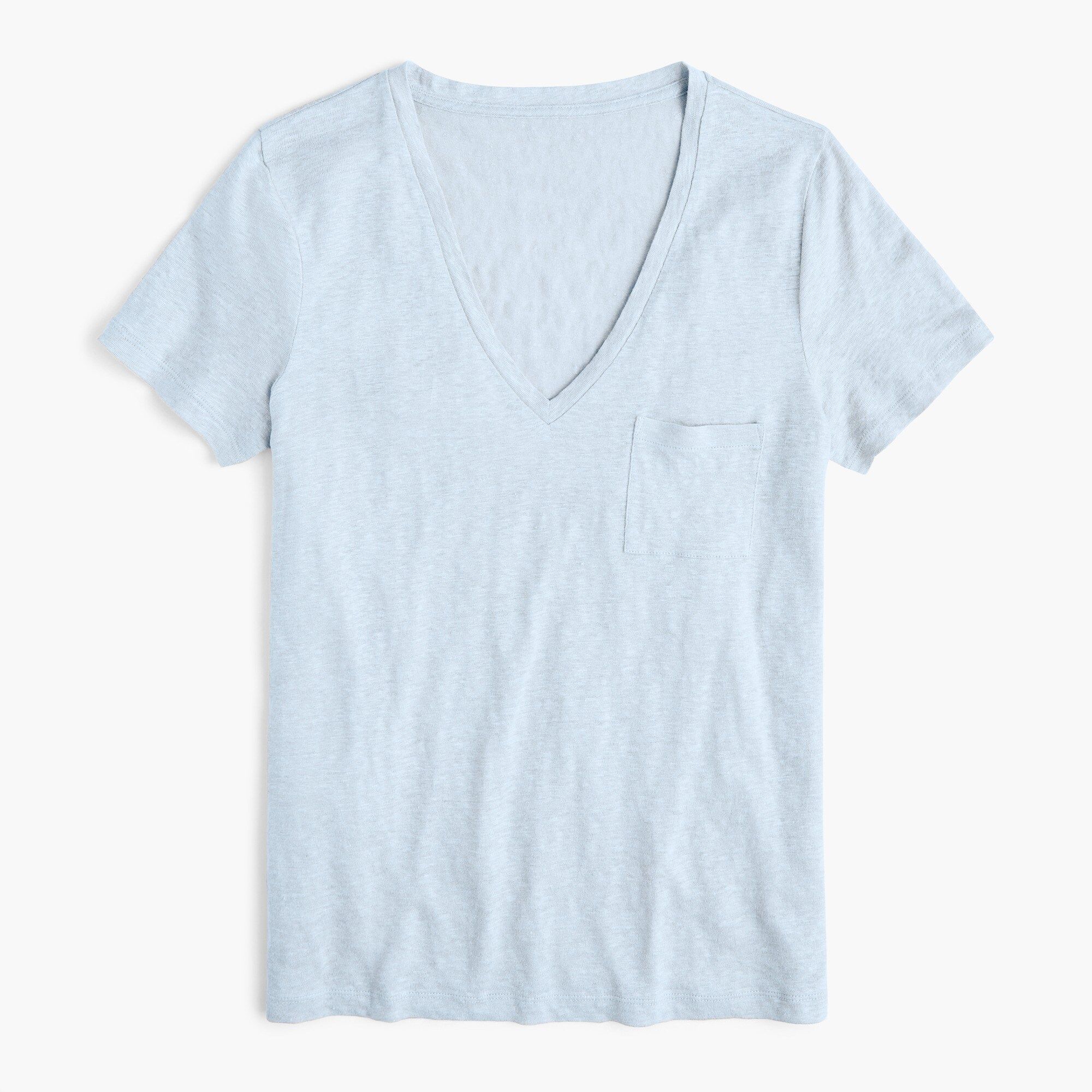Linen V-neck pocket T-shirt | J.Crew US