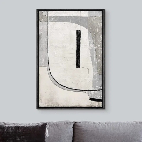 IDEA4WALL Framed Canvas Print Wall Art Grunge Retro Industrial Geometric Color Field Abstract Sha... | Wayfair North America