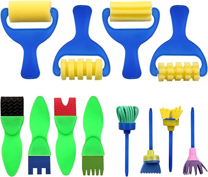 Kids Paint Brushes, YGDZ 12 Pack Washable Painting Brushes for Toddlers Kids Early Learning Toys ... | Amazon (US)