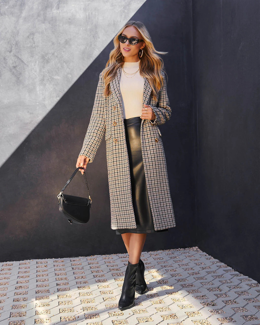 Fifth Avenue Belted Plaid Trench Coat | VICI