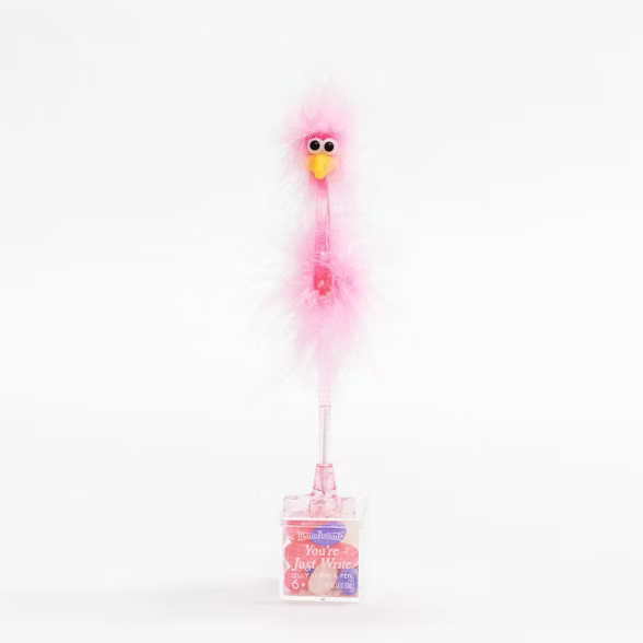 Maud Borup Valentine's Pink Flamingo Pen with Jellybeans - 1.9oz | Target