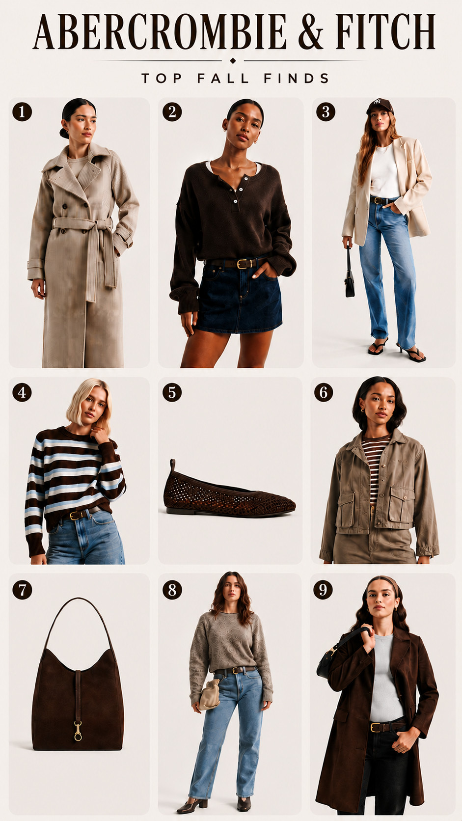 Abercrombie fall finds! Cozy neutrals, great denim and easy layers you’ll be reaching for all season.