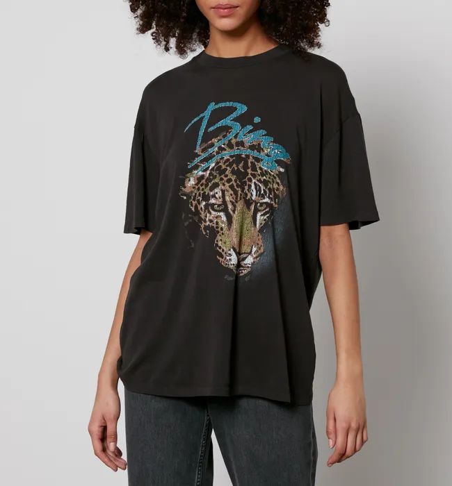 Anine Bing Walker Leopard-Print Cotton-Jersey T-Shirt | Coggles (Global)