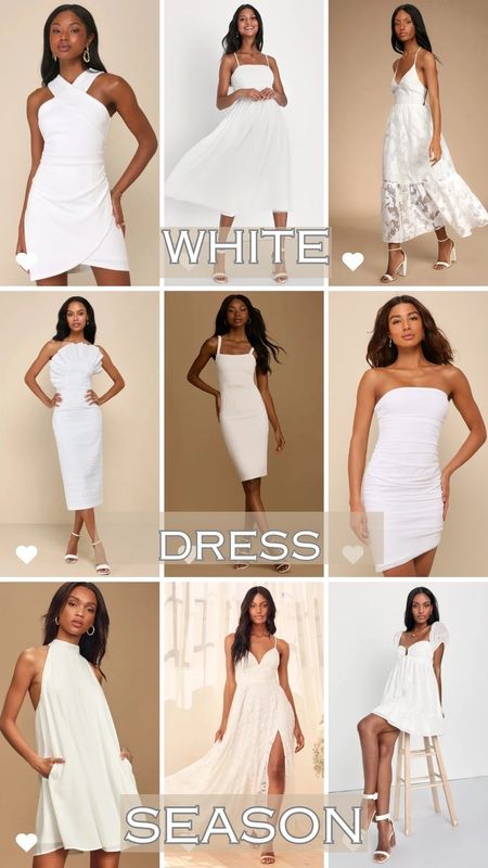 White dress season!  LOVE these dresses from Lulus.  #whiteness #lulus

#LTKU #LTKfindsunder100 #LTKparties