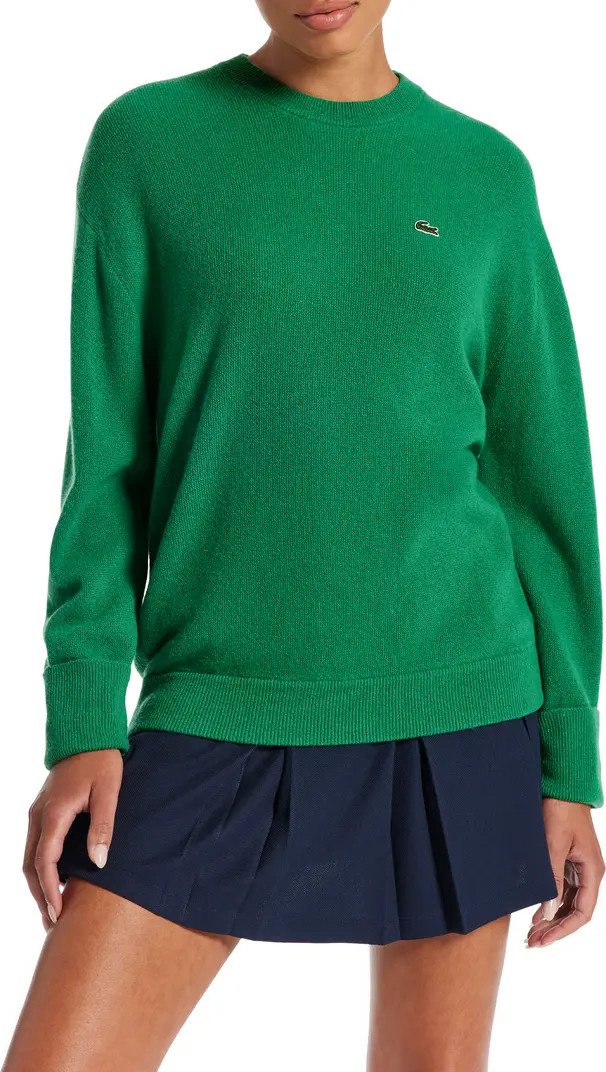 Lacoste Oversize Cashmere & Wool Sweater | Nordstrom | Nordstrom