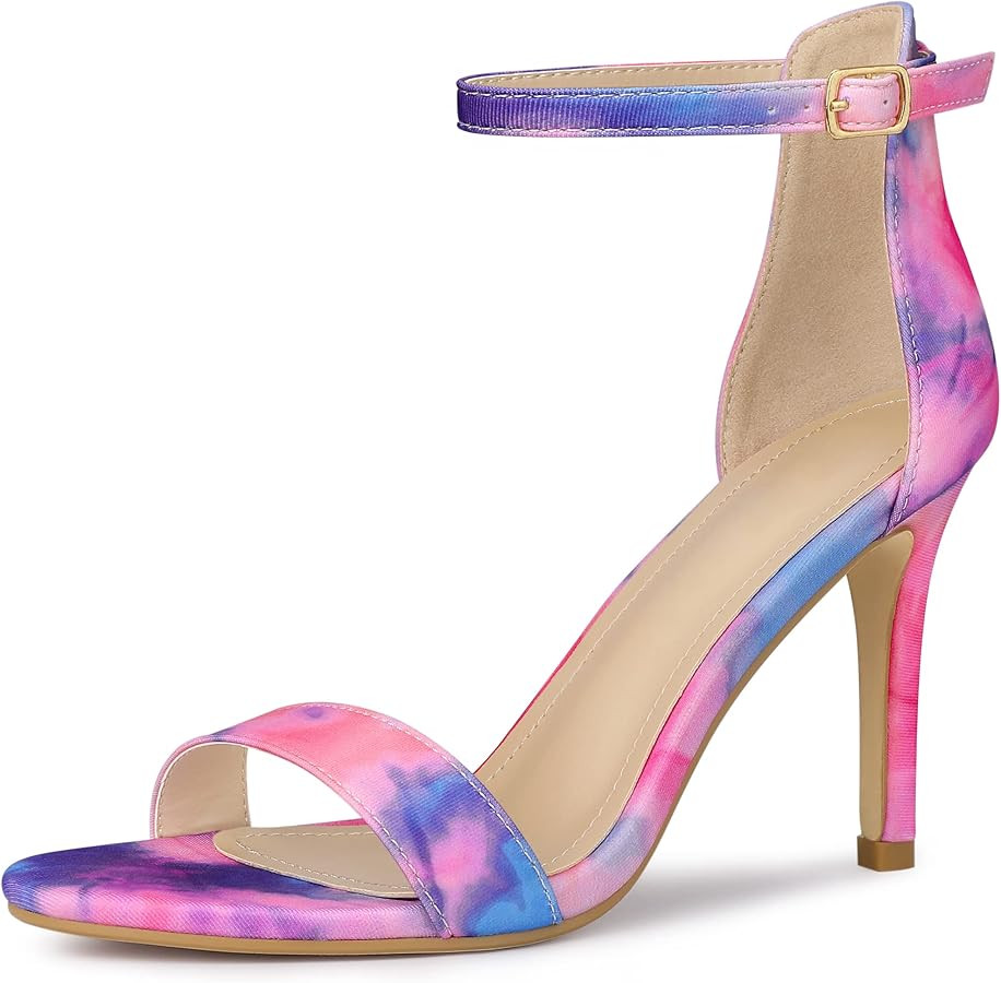 Perphy Tie Dye Ankle Strap Stiletto Heels Sandals for Women | Amazon (US)