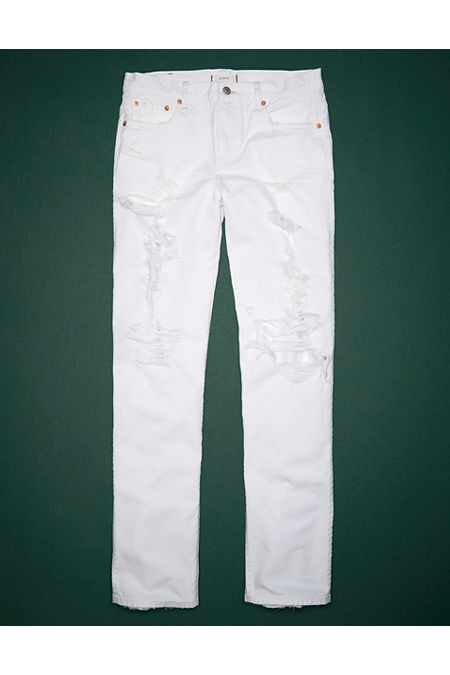 AE77 Premium Slouch Jean NULL White Out Destroy 10 Regular | American Eagle Outfitters (US & CA)
