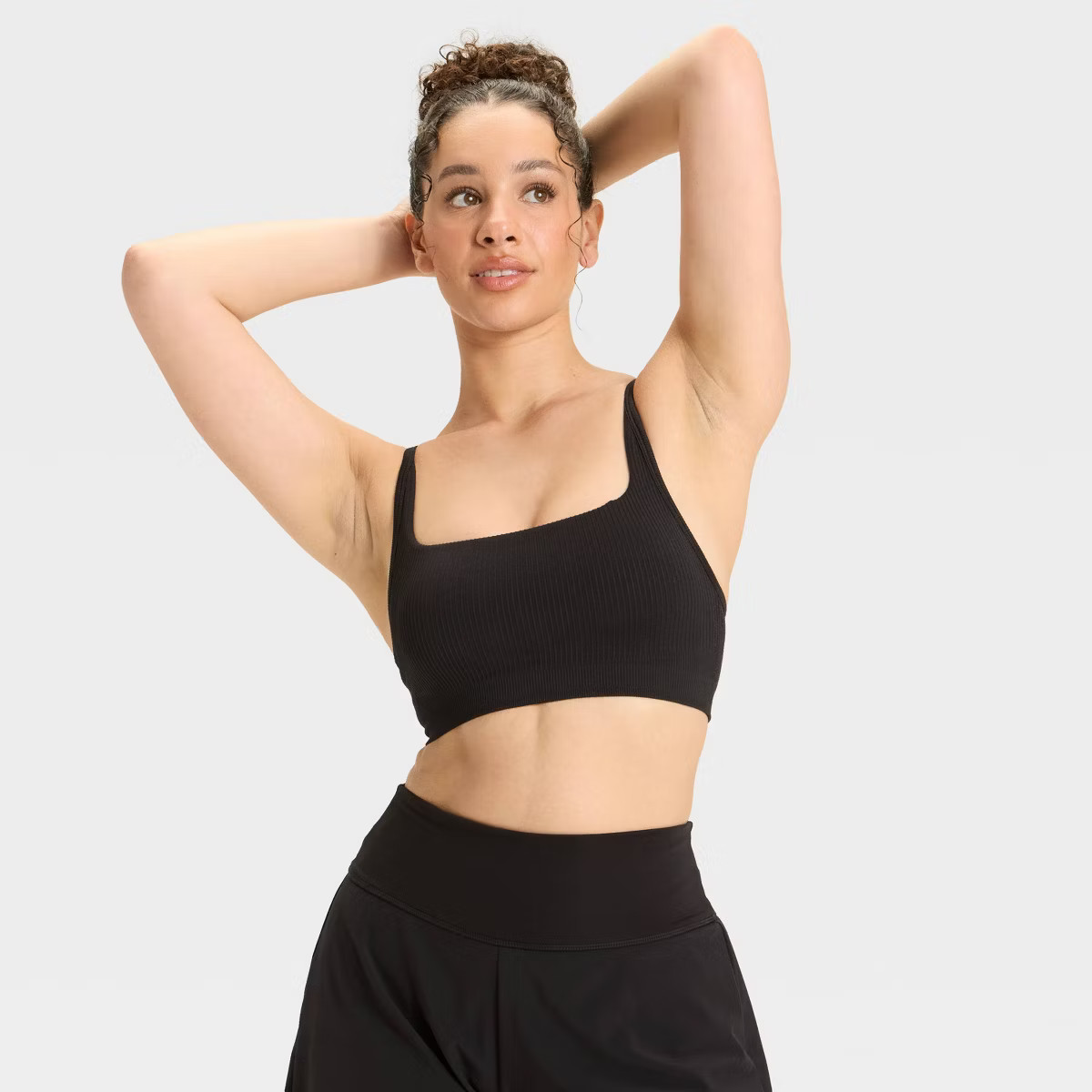 Women's Seamless Ribbed Light Support Sports Bra - All In Motion™ | Target