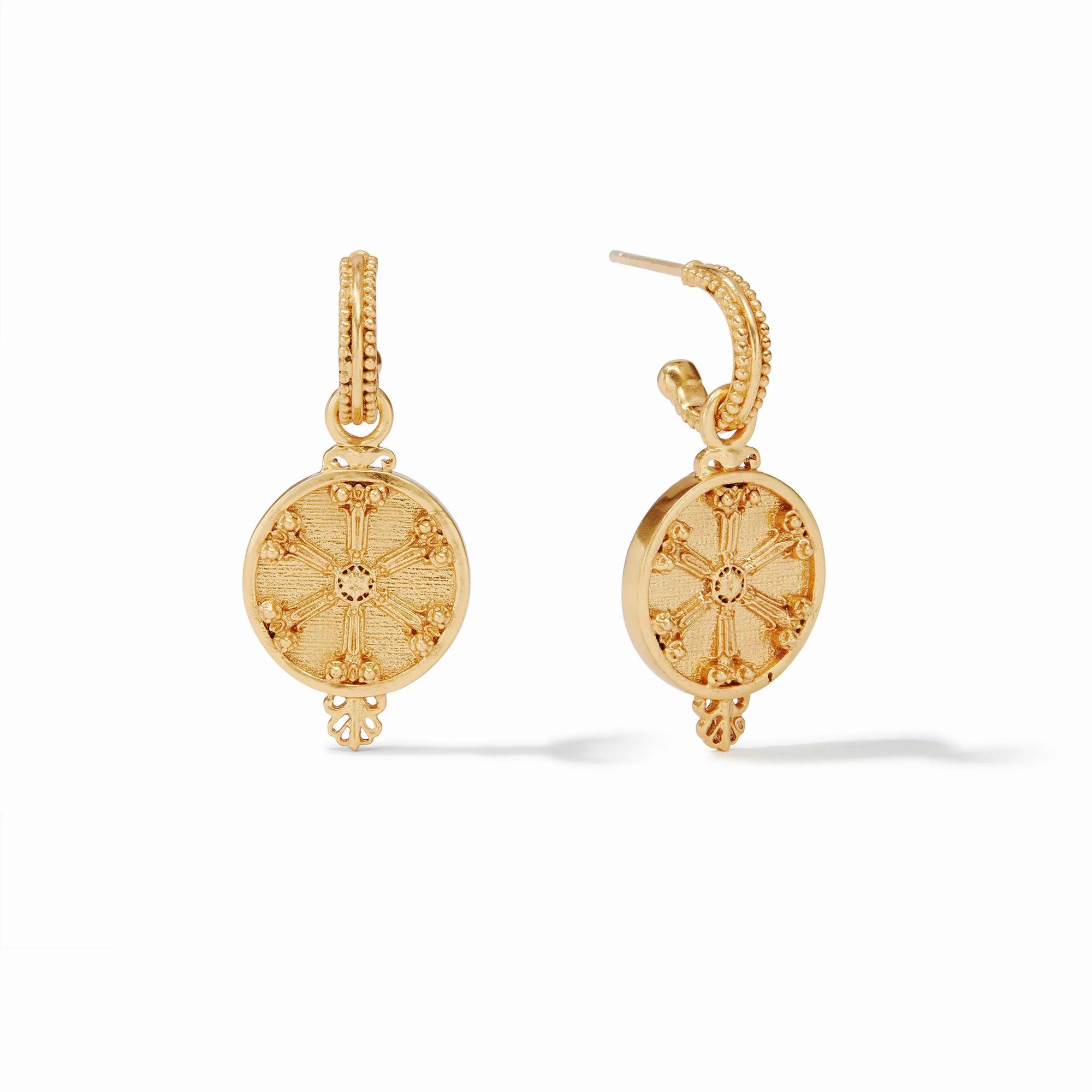 Meridian Gold Hoop Earrings with Charm | Julie Vos | Julie Vos