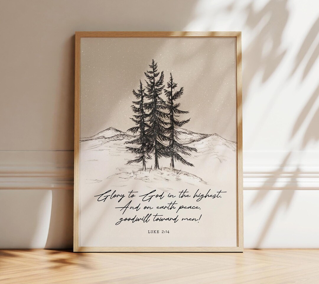 Neutral Christmas Print | Peace on Earth | Luke 2:14 Scripture - Etsy | Etsy (US)