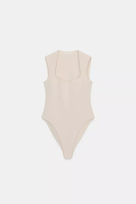 Bodysuit made of stretchy fabric. Square neckline and sleeveless. Snap-button fastening at the bo... | Zara DE
