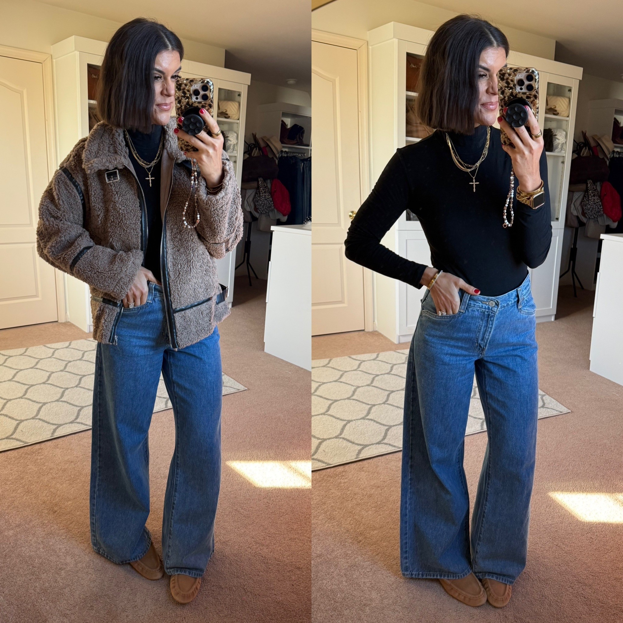 Today’s fit- size small In turtleneck bodysuit (fleece lined!) and jacket Size 27 in Levi jeans Shoes tts

#LTKFindsUnder100 #LTKdayinmylife #LTKSeasonal