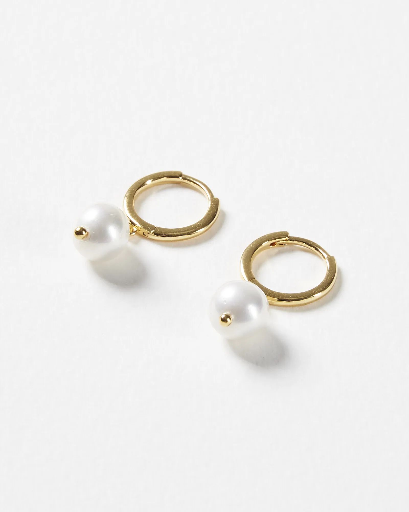 Perla Chunky Pearl Gold Plated Drop Earrings | Oliver Bonas | Oliver Bonas (Global)
