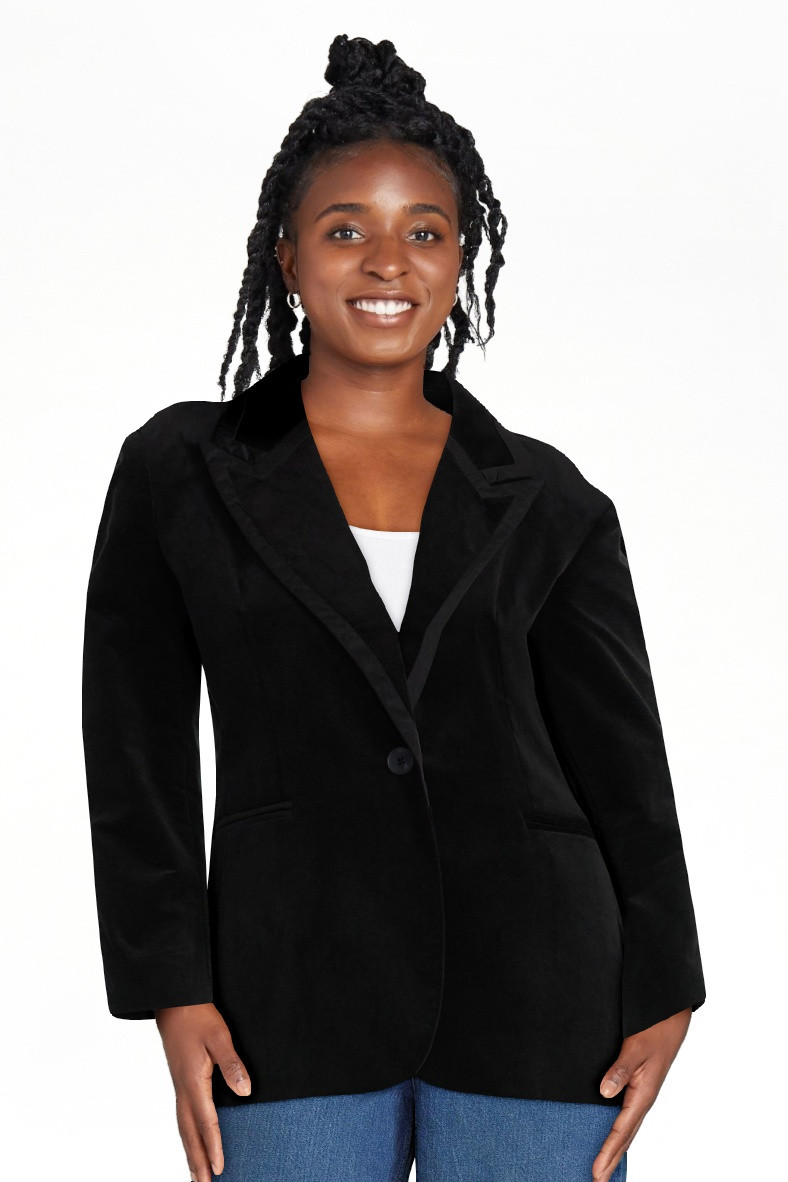 Free Assembly Women's Single Breasted Velvet Blazer, Sizes XS-XXL | Walmart (US)