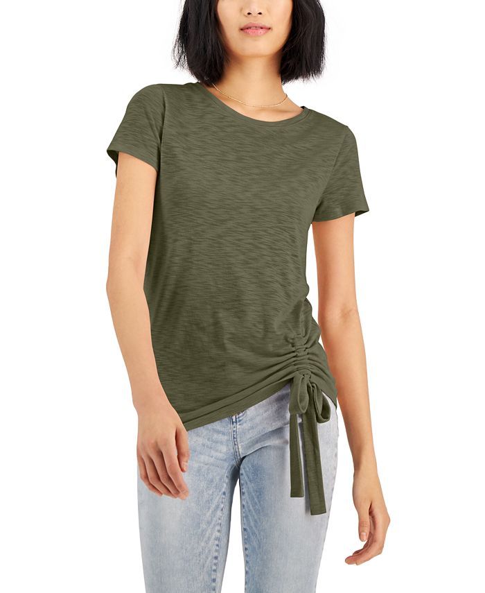 INC International Concepts Ruched T-Shirt, Created for Macy's & Reviews - Tops - Women - Macy's | Macys (US)