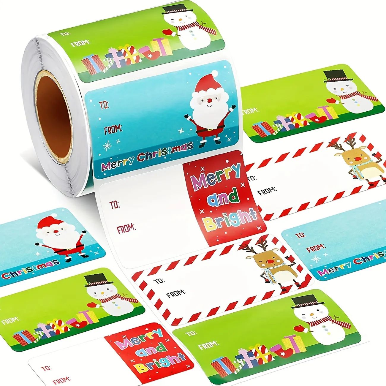 500pcs/roll  Christmas Tags Christmas Santa Claus Stickers Self Adhesive Tags Christmas Festival ... | Temu Affiliate Program