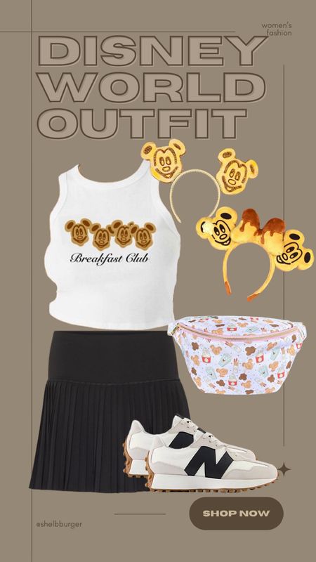 Disney World food outfit for women

• Disney Mickey waffles breakfast club crop top
• Mickey Mouse waffle ears
• XL Disney food Fanny pack
• New Balance lifestyle fashion shoes all neutral colors

#LTKfindsunder100 #LTKtravel #LTKshoecrush