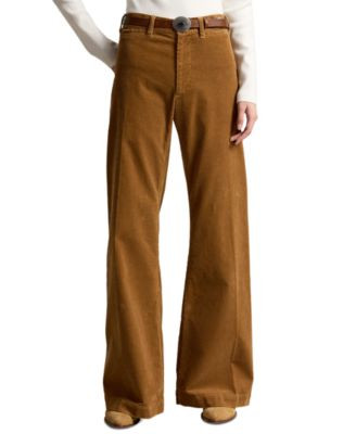 Polo Ralph Lauren Women's Beaton Corduroy Flared Pants - Green | Macy's