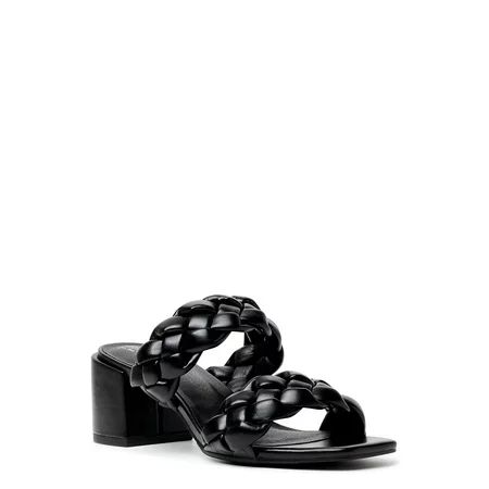 Time and Tru Women s City Braided Heel Sandals | Walmart (US)