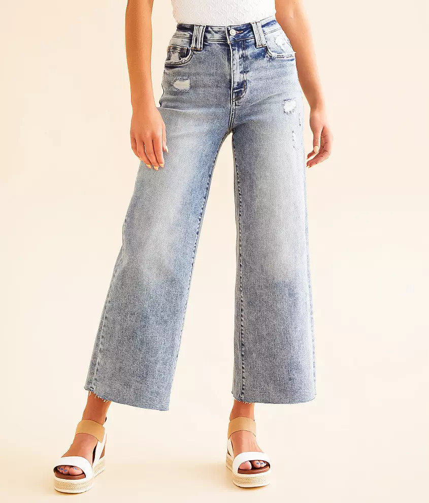 Icon Cropped Wide Leg Stretch Jean | Buckle