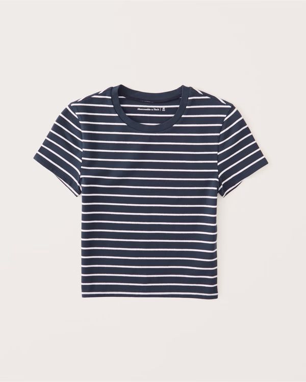 Women's Striped Cotton Seamless Fabric Tee | Women's Tops | Abercrombie.com | Abercrombie & Fitch (US)
