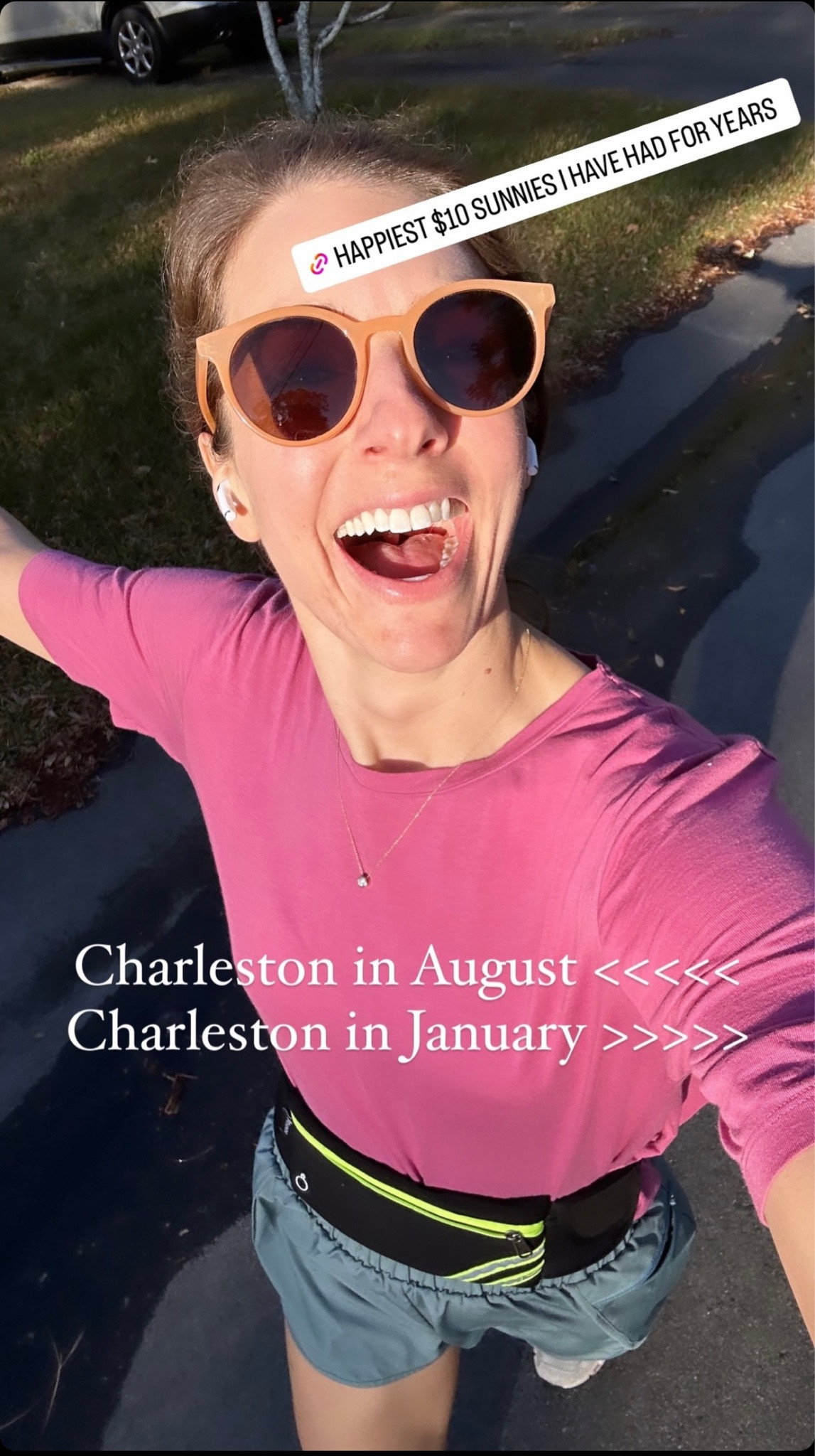 Enjoying these sunny, winter Charleston jogs - wearing these sunglasses that I have had for years and years! Under $12 on Amazon 👏

#LTKfindsunder50 #LTKfitness