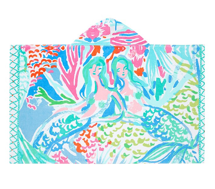 Lilly Pulitzer Mermaid Cove Beach Hooded Towel | Pottery Barn Kids