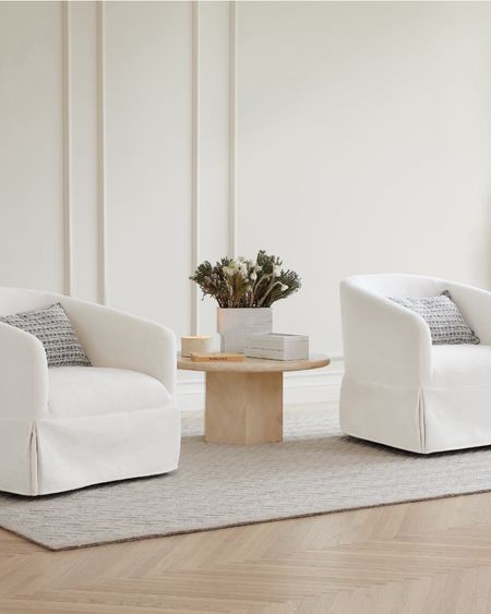 These faux slip cover chairs are affordable 

Living room chair / accent chair / swivel accent chair / modern accent chair / 

#LTKHome