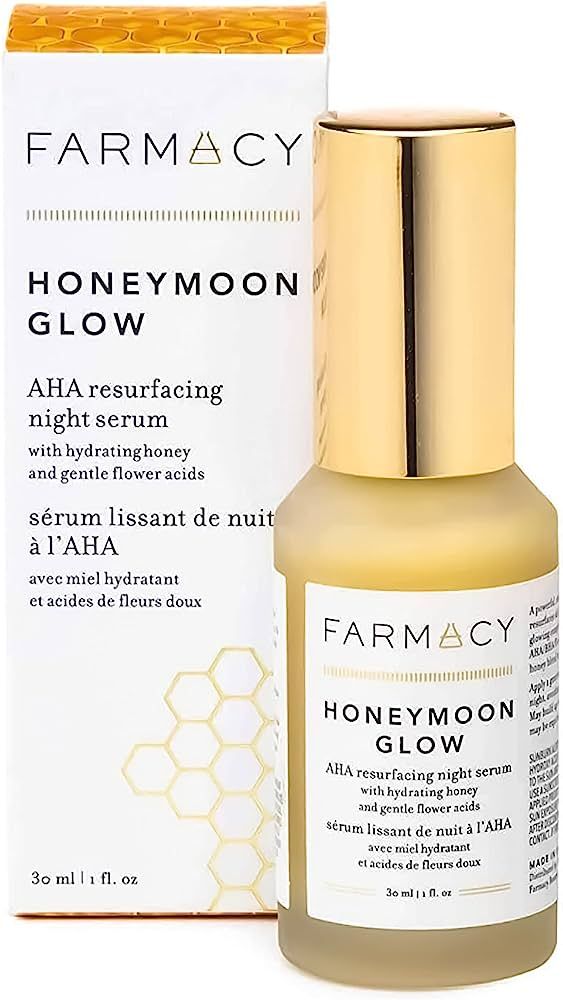 Farmacy Honeymoon Glow AHA Hydrating Night Serum w/Hyaluronic Acid for Fine Lines & Wrinkles (1 F... | Amazon (US)