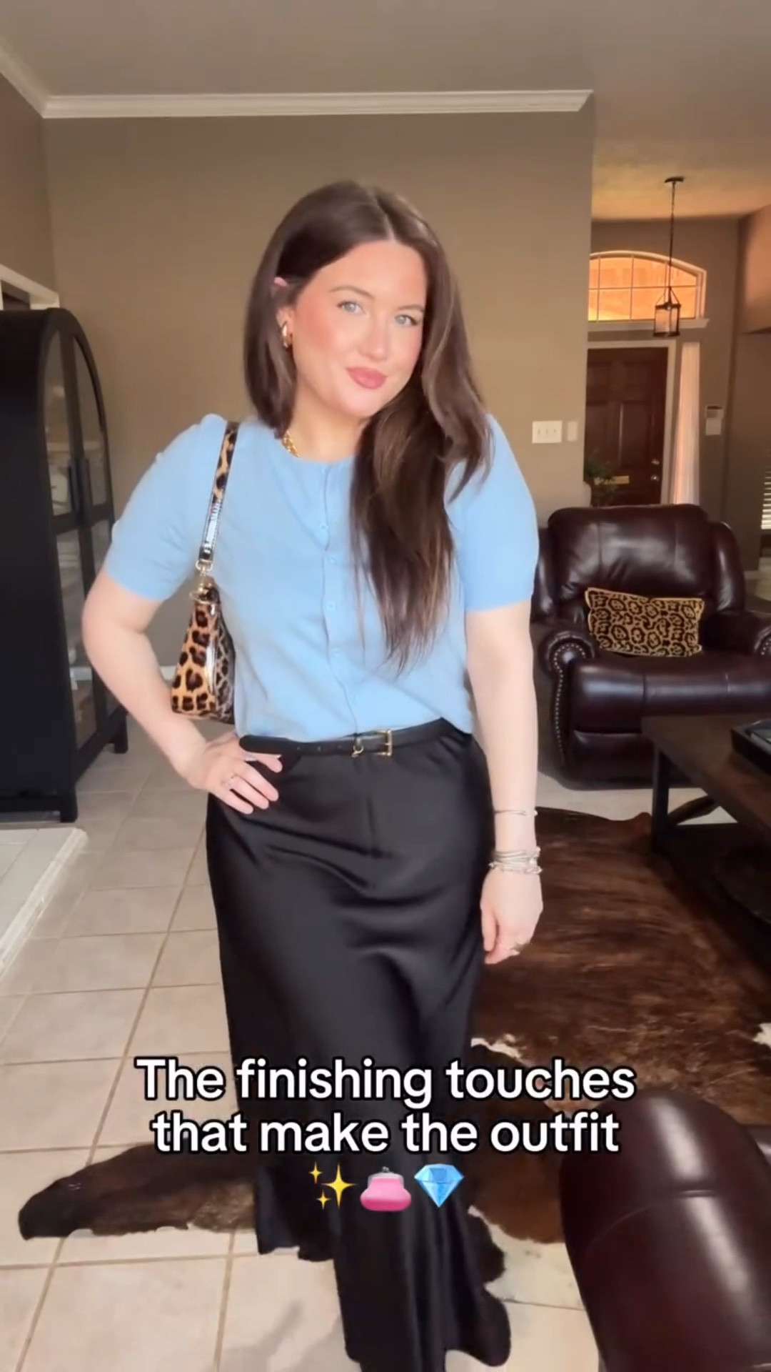 It’s always the accessories for me 👛✨ btw this sweater is such a great weight year around and so versatile. I wear it with jeans, skirts, and even shorts. Don’t sleep on this beauty. The blue is perfect  

Do you plan your outfit around the clothes, shoes or the accessories first? 👀

#OutfitInspo #JewelryLover #StyleInspo #prefall #FashionReel #OOTD #fyp

#LTKStyleTip #LTKSeasonal #LTKFindsUnder50